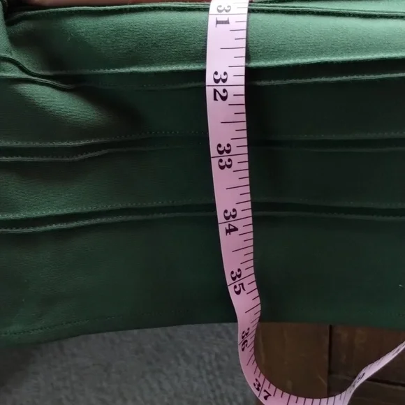 Lili Wang for Lilies Closet Womens Dress 10 Anthro Green Sleeveless Pin Tuck - Picture 7 of 11